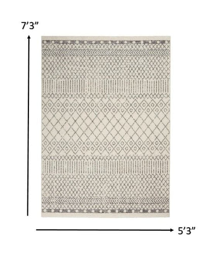 2’ X 3’ Ivory And Gray Geometric Scatter Rug