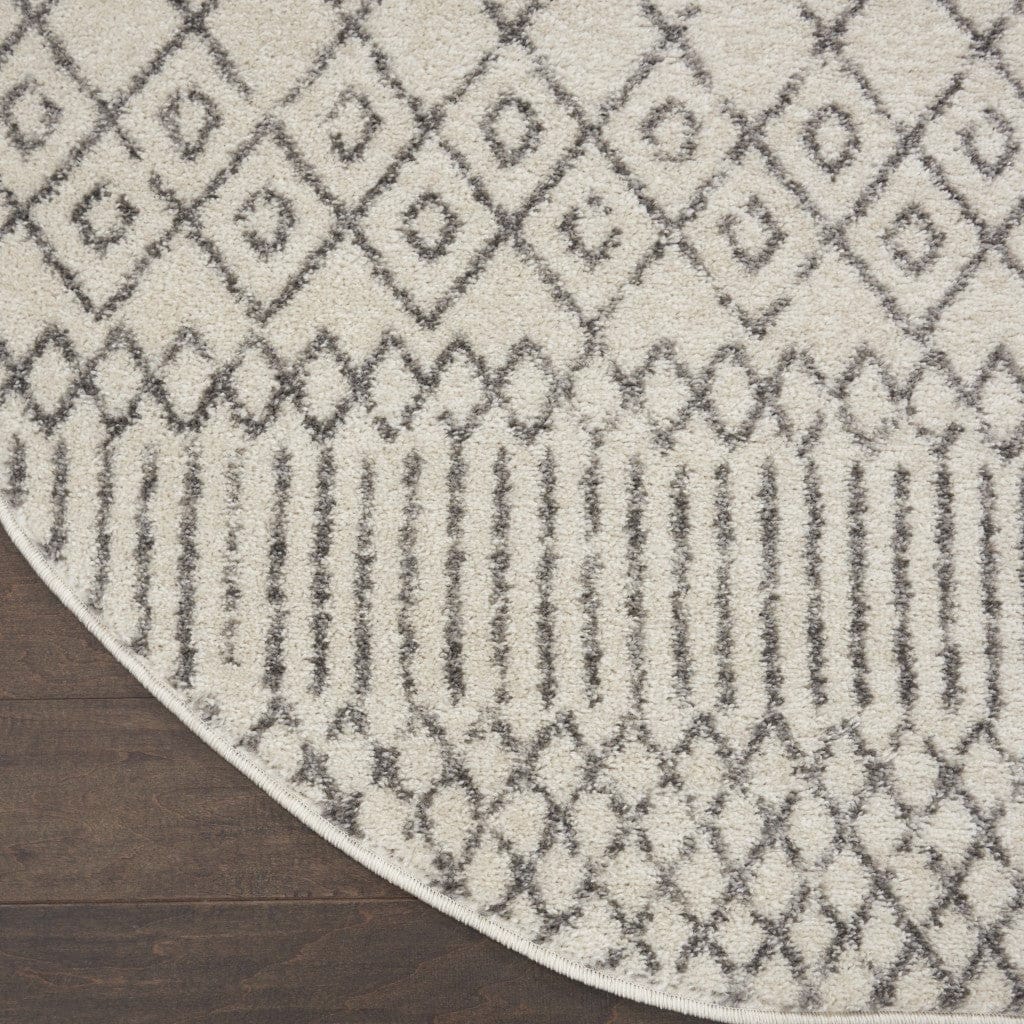 2’ X 3’ Ivory And Gray Geometric Scatter Rug