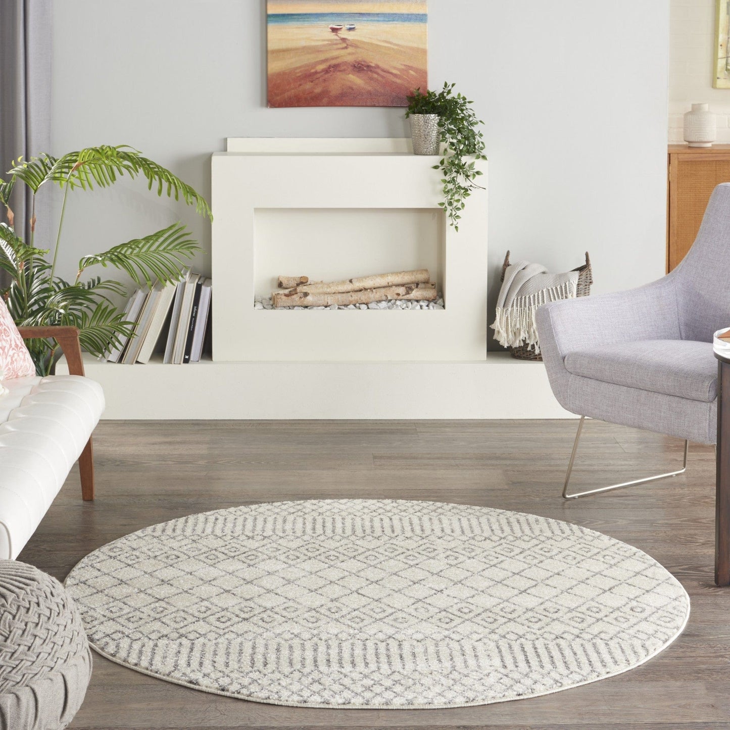 2’ X 3’ Ivory And Gray Geometric Scatter Rug