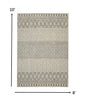 2’ X 10’ Ivory And Gray Geometric Runner Rug