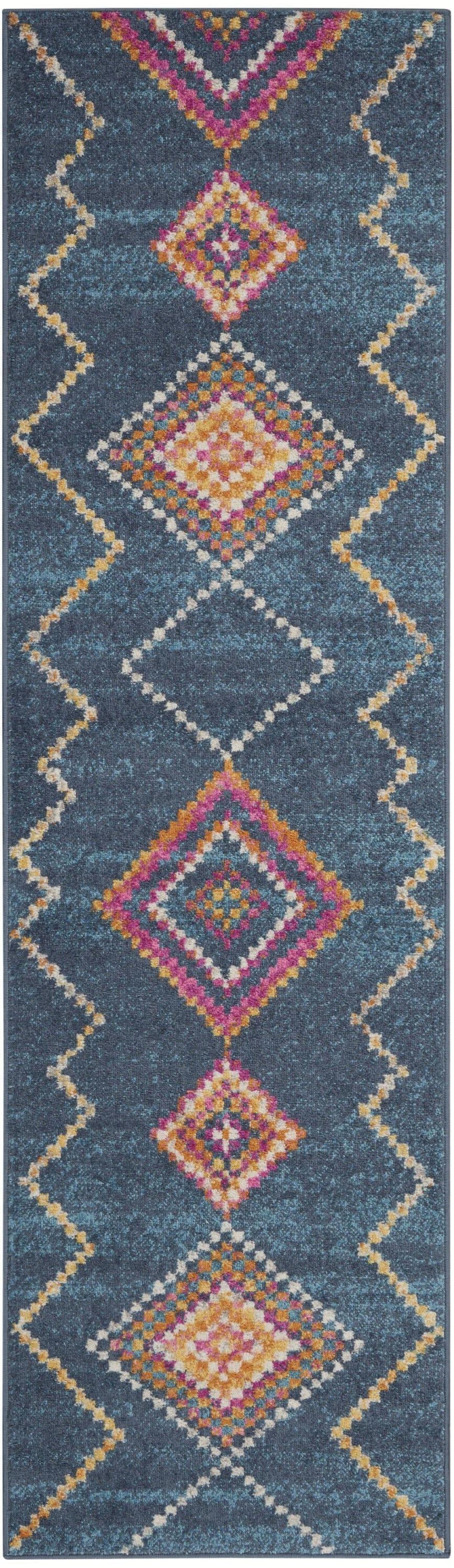 2’ X 3’ Navy Blue Berber Pattern Scatter Rug