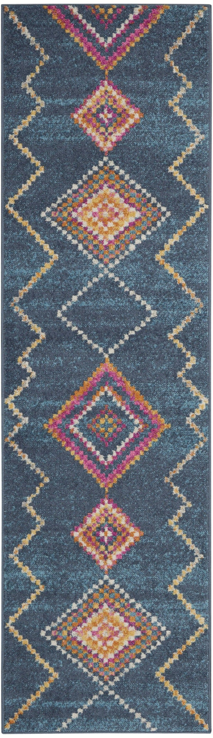 2’ X 3’ Navy Blue Berber Pattern Scatter Rug