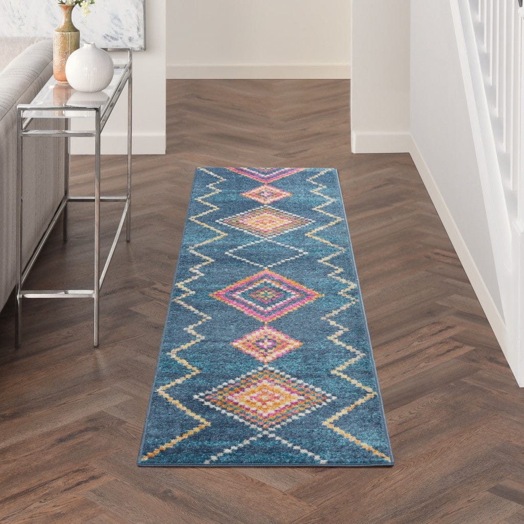 2’ X 3’ Navy Blue Berber Pattern Scatter Rug