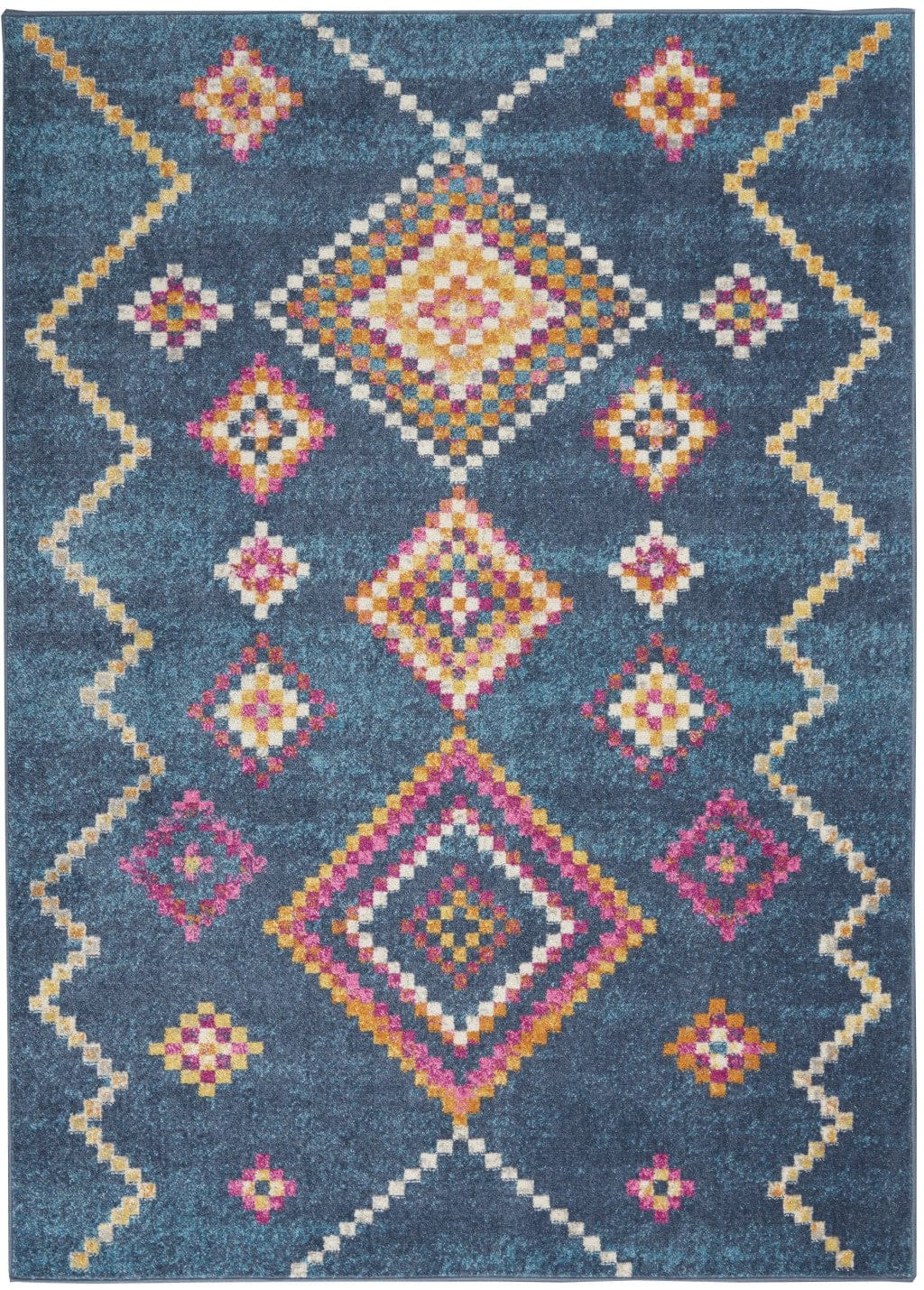 2’ X 3’ Navy Blue Berber Pattern Scatter Rug