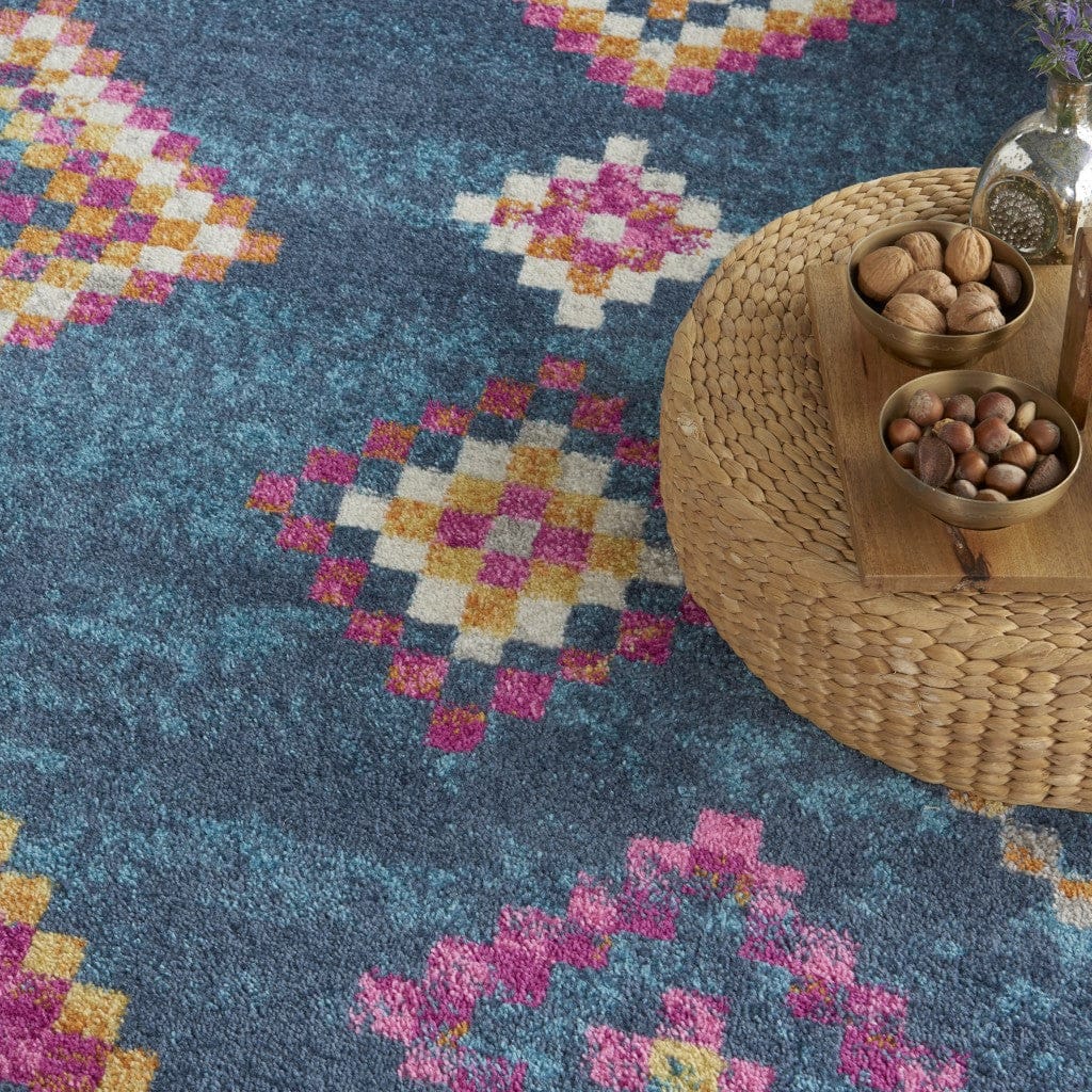 2’ X 3’ Navy Blue Berber Pattern Scatter Rug