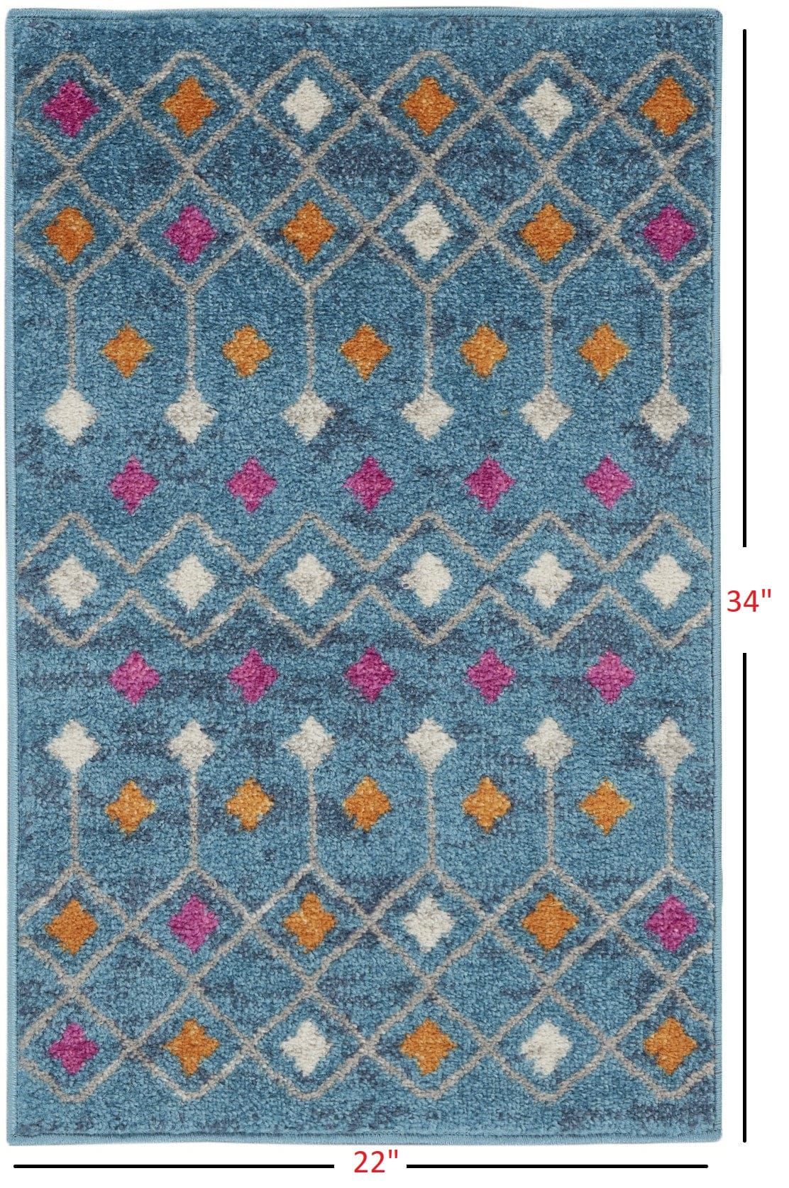 2’ X 3’ Blue Jewels Geometric Scatter Rug