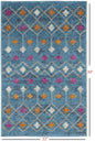 2’ X 3’ Blue Jewels Geometric Scatter Rug