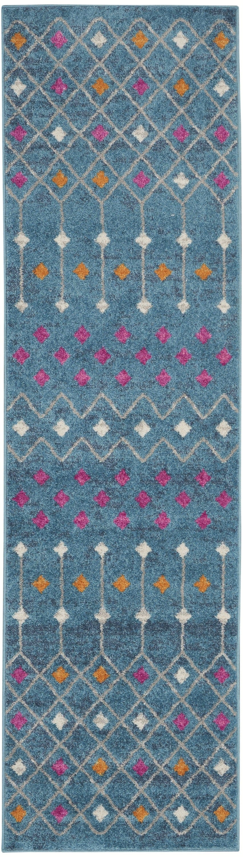 2’ X 3’ Blue Jewels Geometric Scatter Rug