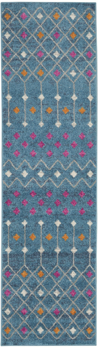 2’ X 3’ Blue Jewels Geometric Scatter Rug