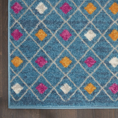 2’ X 3’ Blue Jewels Geometric Scatter Rug