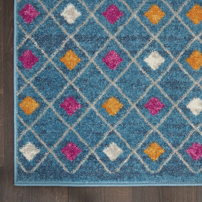 2’ X 3’ Blue Jewels Geometric Scatter Rug