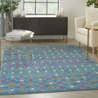2’ X 3’ Blue Jewels Geometric Scatter Rug
