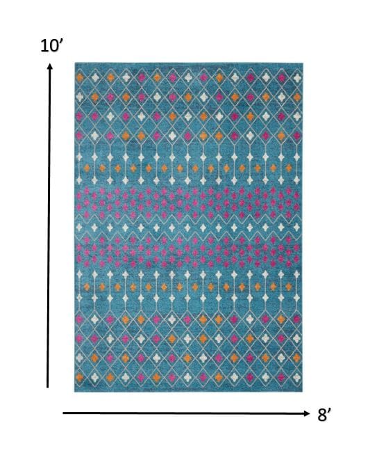 2’ X 3’ Blue Jewels Geometric Scatter Rug