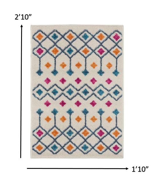 2’ X 3’ Ivory Jewels Geometric Scatter Rug