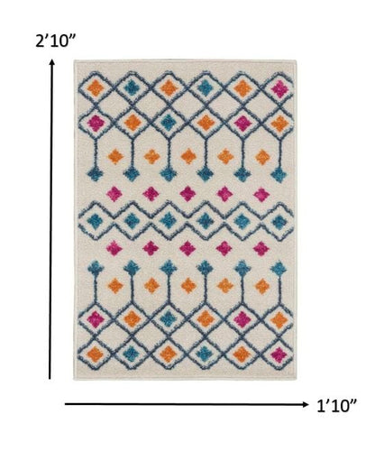 2’ X 3’ Ivory Jewels Geometric Scatter Rug