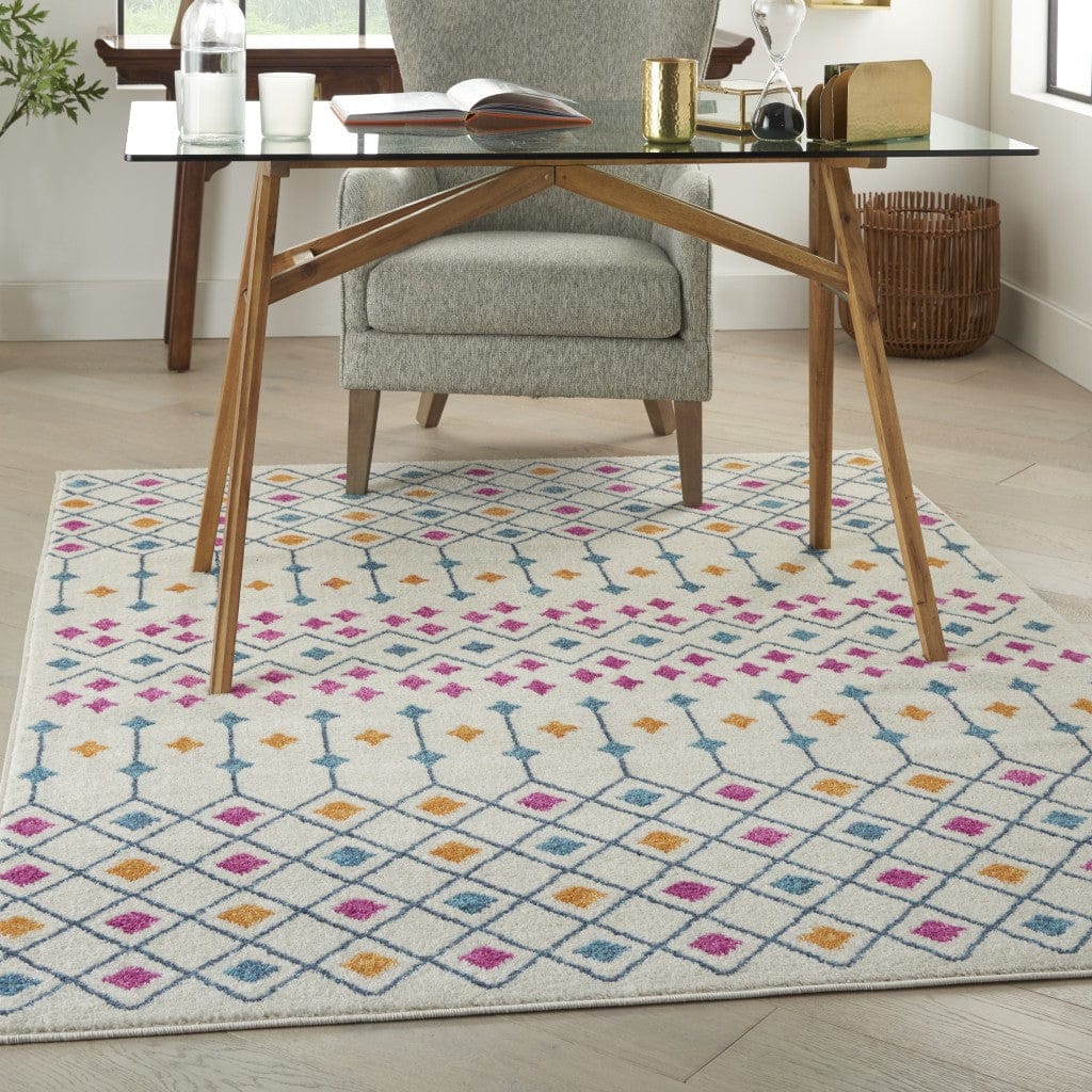 2’ X 3’ Ivory Jewels Geometric Scatter Rug