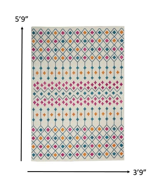 2’ X 3’ Ivory Jewels Geometric Scatter Rug