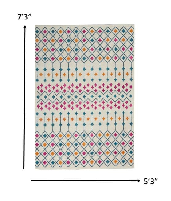 2’ X 3’ Ivory Jewels Geometric Scatter Rug