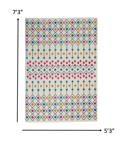 2’ X 3’ Ivory Jewels Geometric Scatter Rug