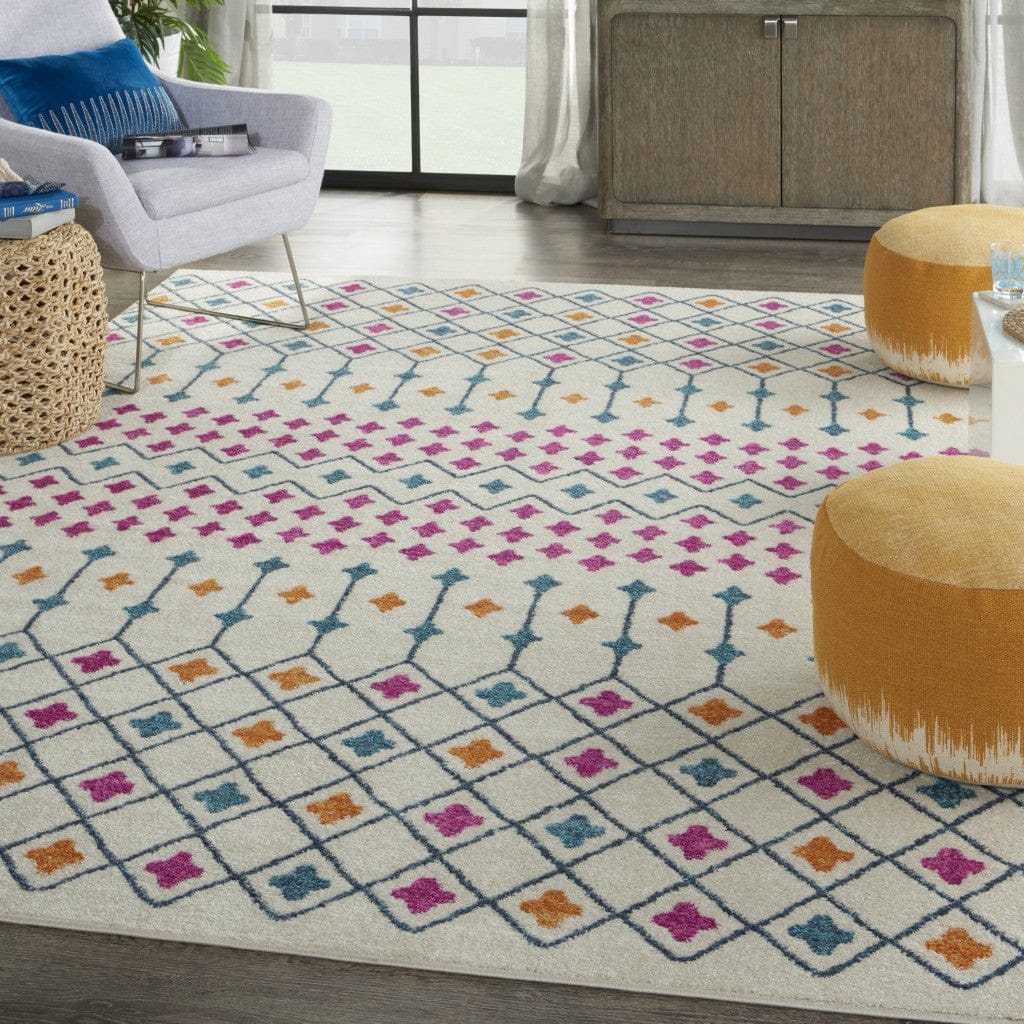 2’ X 3’ Ivory Jewels Geometric Scatter Rug