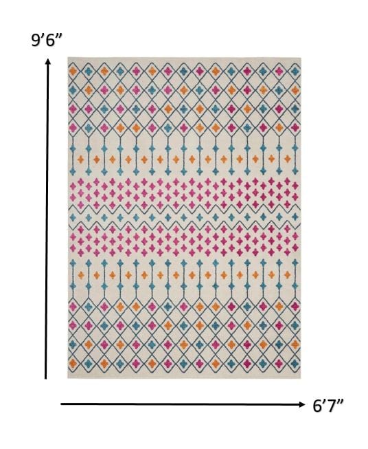 2’ X 3’ Ivory Jewels Geometric Scatter Rug