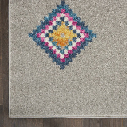 2’ X 3’ Gray And Multicolor Geometric Scatter Rug