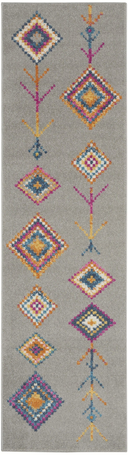 2’ X 3’ Gray And Multicolor Geometric Scatter Rug