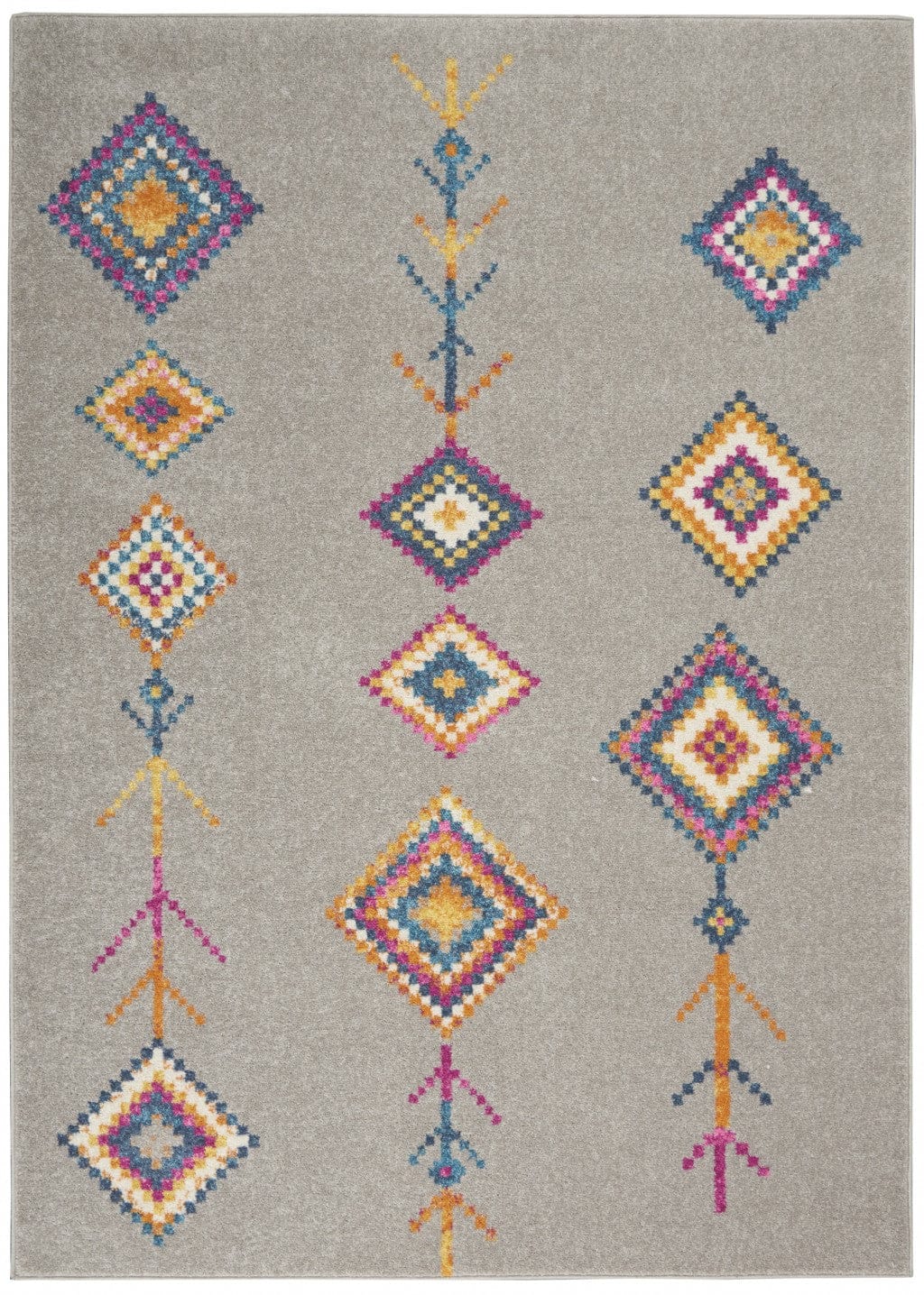 2’ X 3’ Gray And Multicolor Geometric Scatter Rug