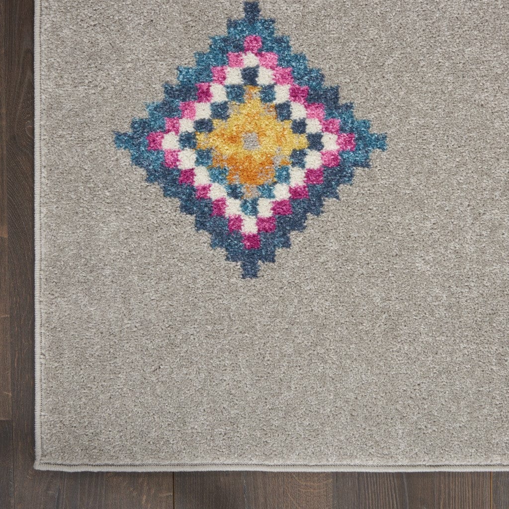 2’ X 3’ Gray And Multicolor Geometric Scatter Rug