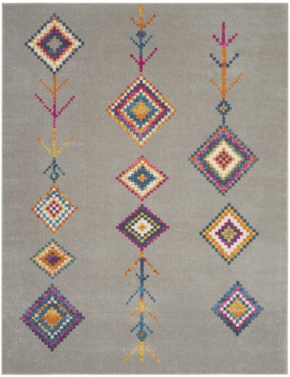 2’ X 3’ Gray And Multicolor Geometric Scatter Rug