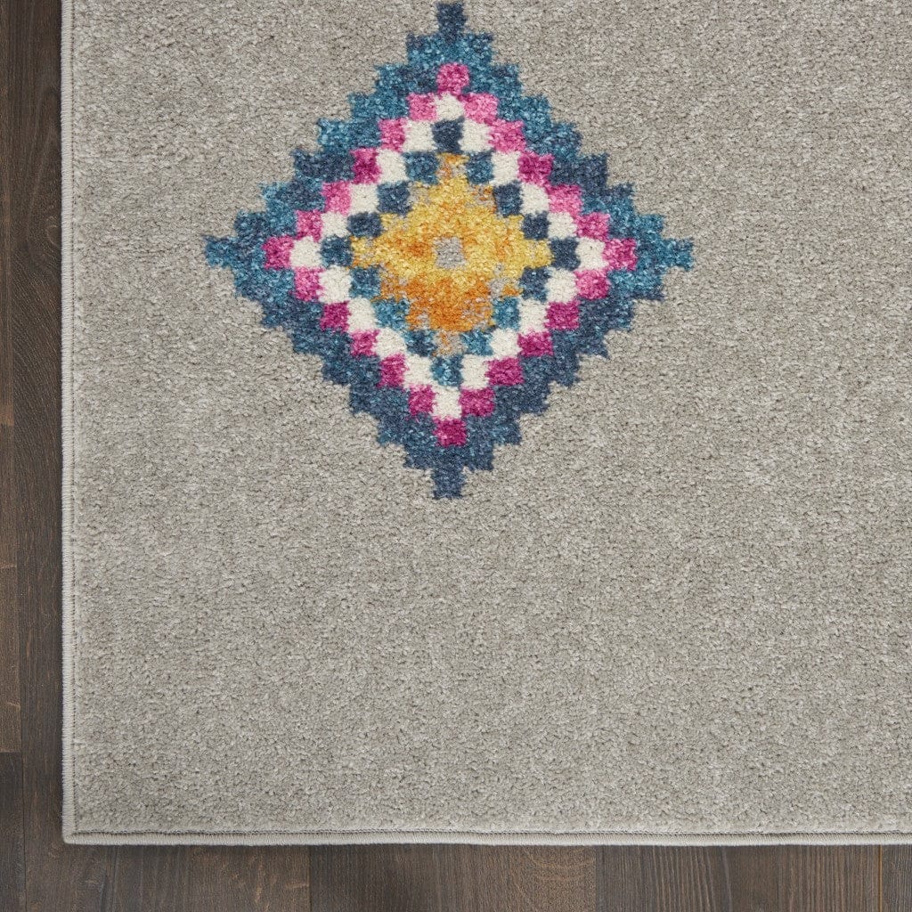 2’ X 3’ Gray And Multicolor Geometric Scatter Rug