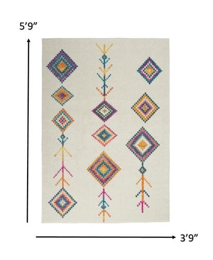 2’ X 3’ Ivory Boho Jewels Geometric Scatter Rug