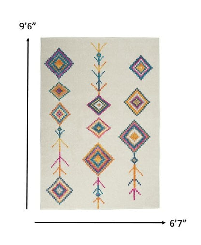 2’ X 3’ Ivory Boho Jewels Geometric Scatter Rug