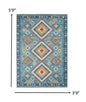 2’ X 3’ Blue And Multi Diamonds Scatter Rug