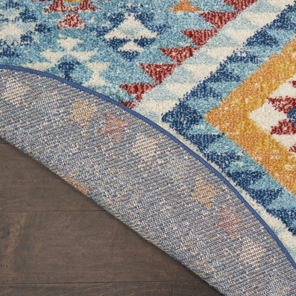 2’ X 3’ Blue And Multi Diamonds Scatter Rug
