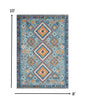2’ X 3’ Blue And Multi Diamonds Scatter Rug