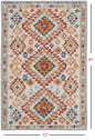 2’ X 3’ Ivory And Red Diamonds Scatter Rug