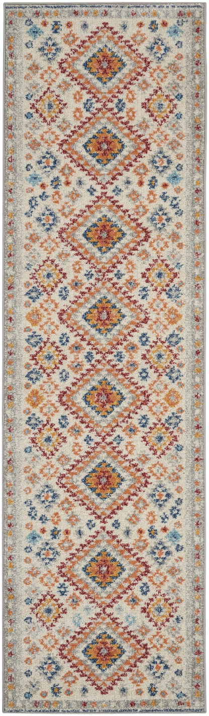 2’ X 3’ Ivory And Red Diamonds Scatter Rug