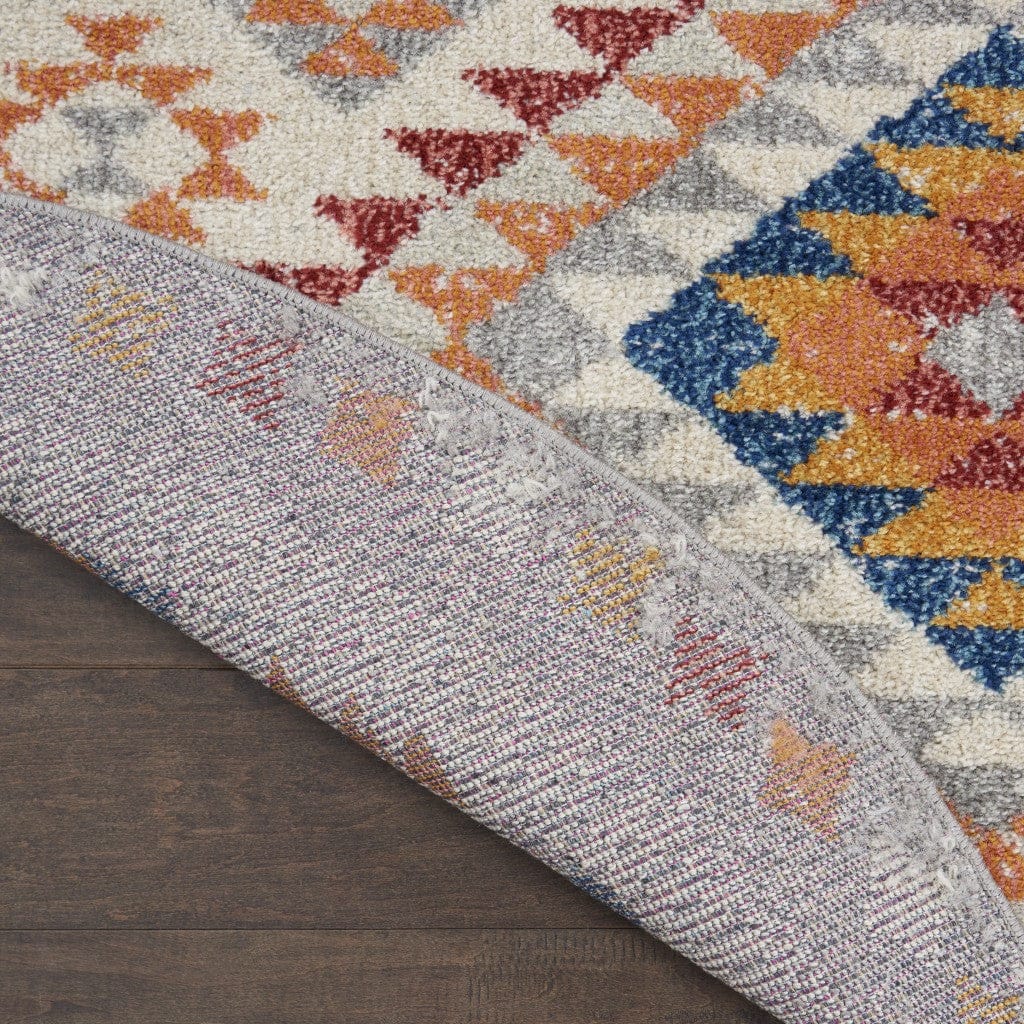 2’ X 3’ Ivory And Red Diamonds Scatter Rug