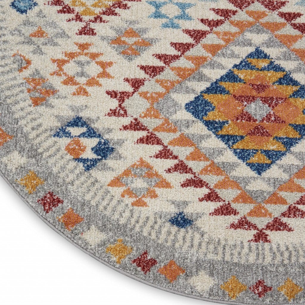 2’ X 3’ Ivory And Red Diamonds Scatter Rug