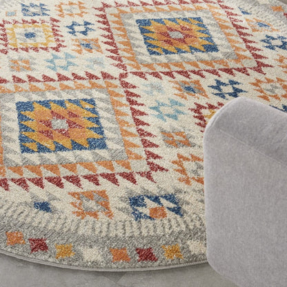 2’ X 3’ Ivory And Red Diamonds Scatter Rug