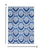 4’ X 6’ Blue And Ivory Damask Area Rug
