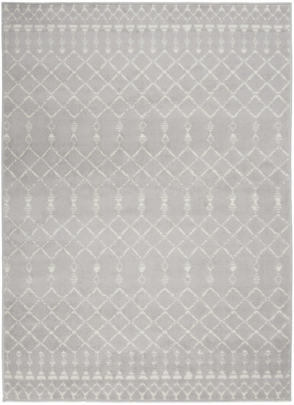 5’ X 7’ Gray And Ivory Berber Pattern Area Rug