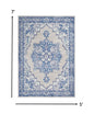 5’ X 7’ Gray And Blue Persian Medallion Area Rug