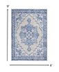 5’ X 7’ Gray And Blue Persian Medallion Area Rug