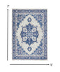 5’ X 7’ Gray And Blue Persian Medallion Area Rug
