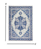 5’ X 7’ Gray And Blue Persian Medallion Area Rug