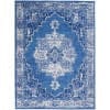 5’ X 7’ Gray And Blue Persian Medallion Area Rug
