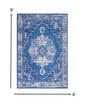 5’ X 7’ Gray And Blue Persian Medallion Area Rug