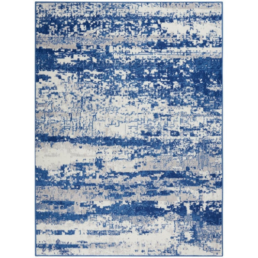 4’ X 6’ Ivory And Navy Oceanic Area Rug